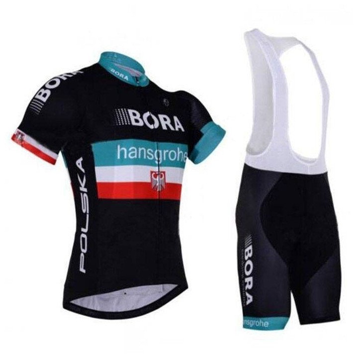 Conjunto de ciclismo corto Garmin Bora Poland, comodidad y estilo para tus paseos