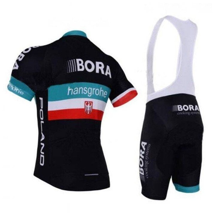 Conjunto de ciclismo corto Garmin Bora Poland, comodidad y estilo para tus paseos