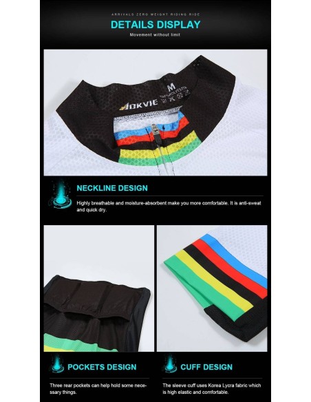 Conjunto de ciclismo corto Jokvie para el verano, comodidad y frescura aseguradas