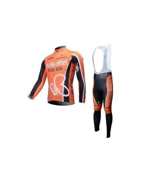ropa térmica de ciclismo Euskatel Euskadi con tirantes para mantenerte cómodo y seco