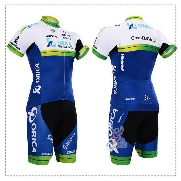 Conjunto de ciclismo corto Orica GreenEdge para un verano fresco y cómodo