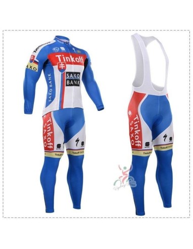 Ropa térmica de ciclismo Saxo Bank con tirantes para mantenerte cómodo y seco