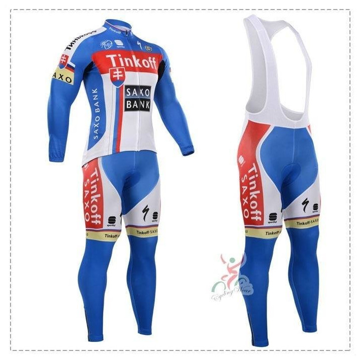 Ropa térmica de ciclismo Saxo Bank con tirantes para mantenerte cómodo y seco