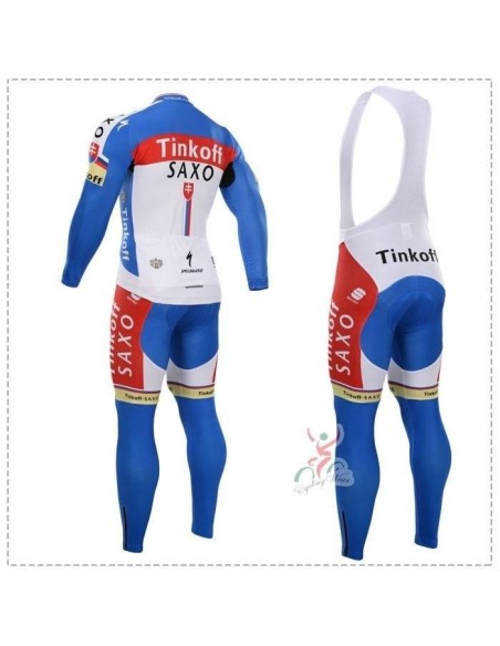 Ropa térmica de ciclismo Saxo Bank con tirantes para mantenerte cómodo y seco