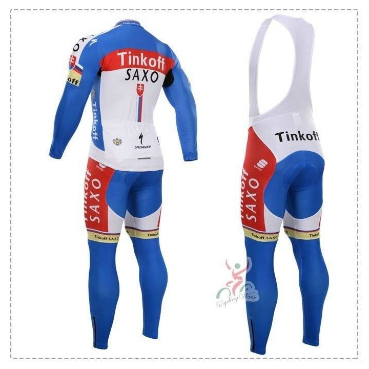 Ropa térmica de ciclismo Saxo Bank con tirantes para mantenerte cómodo y seco