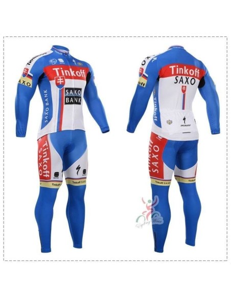 Ropa térmica de ciclismo Saxo Bank con tirantes para mantenerte cómodo y seco