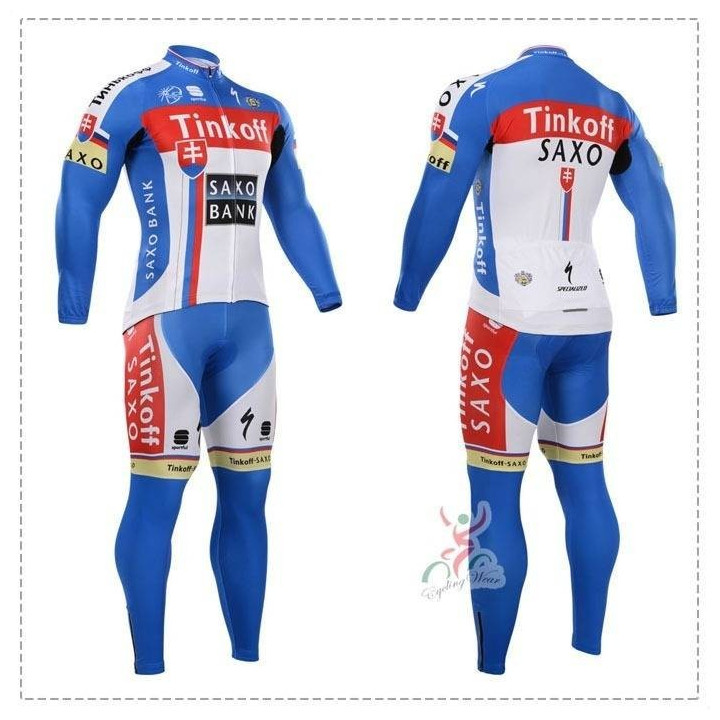 Ropa térmica de ciclismo Saxo Bank con tirantes para mantenerte cómodo y seco