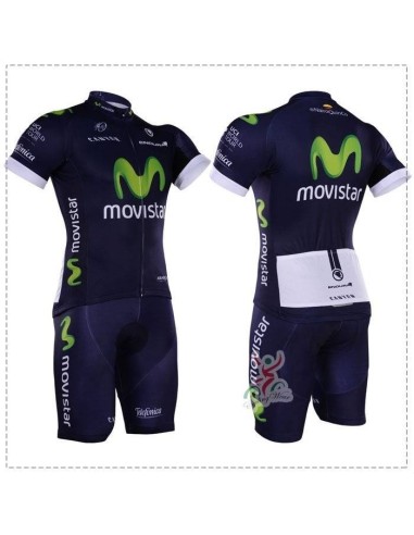 Conjunto de ciclismo corto Movistar para un verano fresco y cómodo