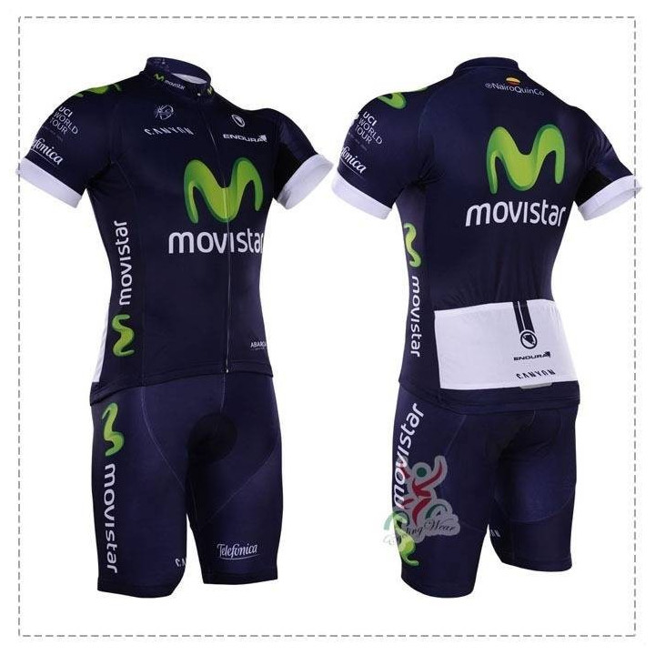 Conjunto de ciclismo corto Movistar para un verano fresco y cómodo