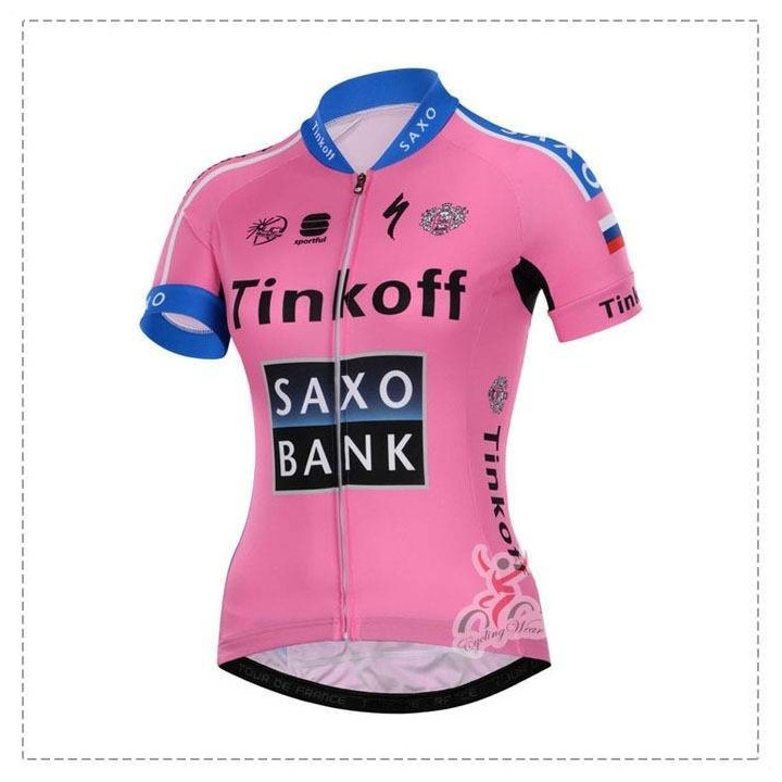 Maillot Ciclista Corto Saxo Bank para Mujeres: Comodidad y Estilo en Cada Pedalada