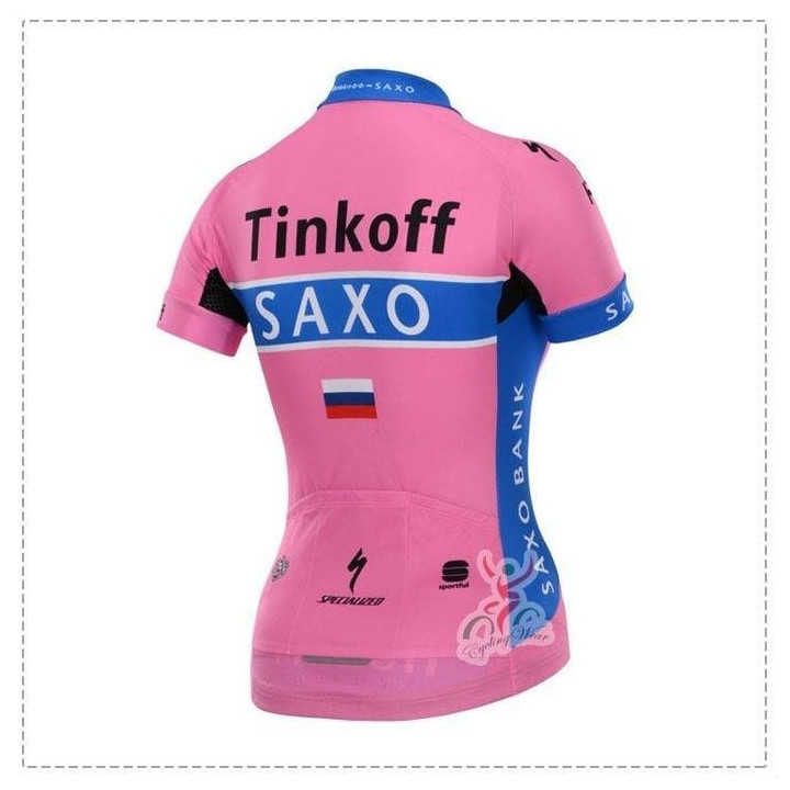 Maillot Ciclista Corto Saxo Bank para Mujeres: Comodidad y Estilo en Cada Pedalada