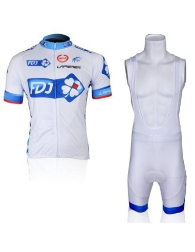 Conjunto de ciclismo corto con tirantes fdj para disfrutar del verano