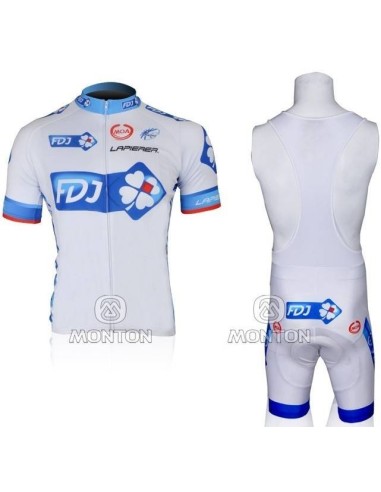 Conjunto de ciclismo corto con tirantes fdj para disfrutar del verano
