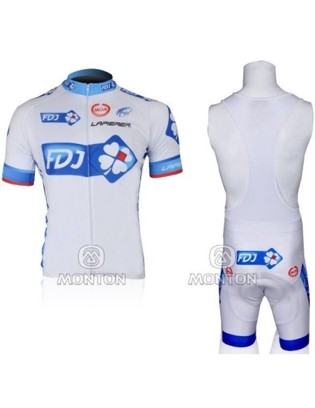 Conjunto de ciclismo corto con tirantes fdj para disfrutar del verano