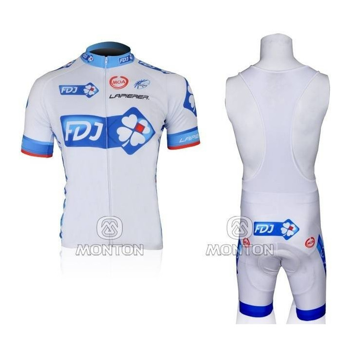 Conjunto de ciclismo corto con tirantes fdj para disfrutar del verano