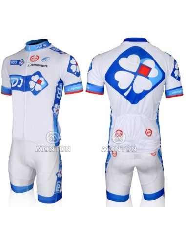 Conjunto de ciclismo corto con tirantes fdj para disfrutar del verano