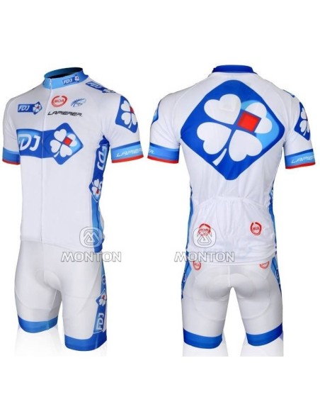 Conjunto de ciclismo corto con tirantes fdj para disfrutar del verano