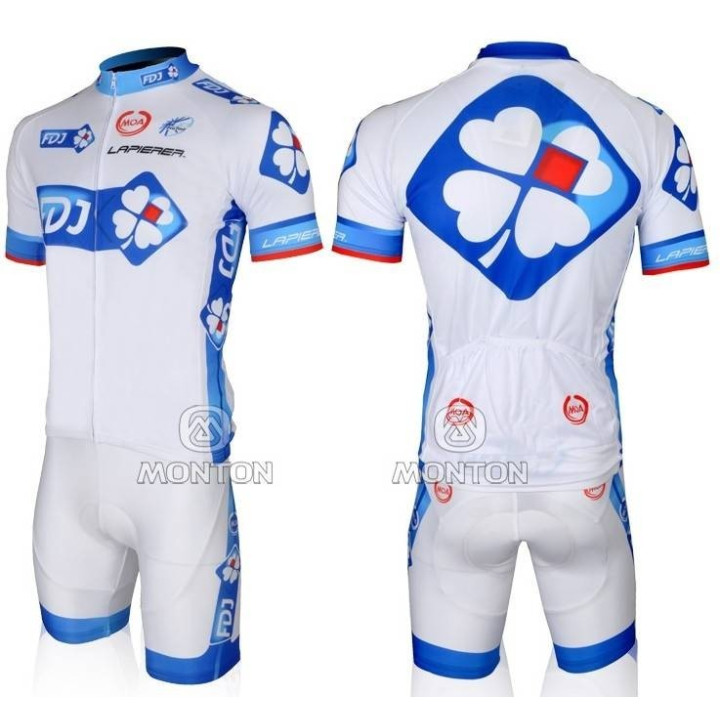 Conjunto de ciclismo corto con tirantes fdj para disfrutar del verano