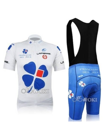 Conjunto de ciclismo corto con tirantes fdj: comodidad y frescura para tus paseos