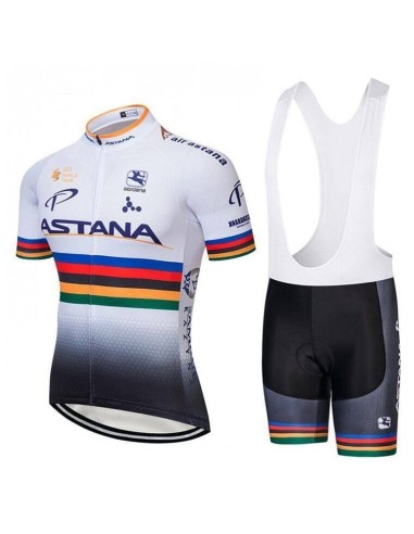 Conjunto de ciclismo corto UCI Mondo Champion Astana: comodidad y estilo para tus rutas