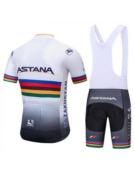 Conjunto de ciclismo corto UCI Mondo Champion Astana: comodidad y estilo para tus rutas