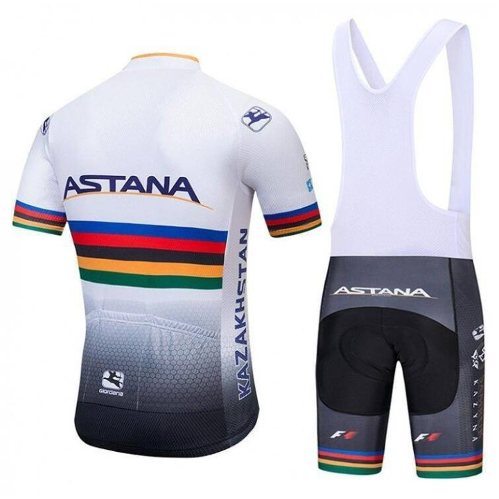 Conjunto de ciclismo corto UCI Mondo Champion Astana: comodidad y estilo para tus rutas