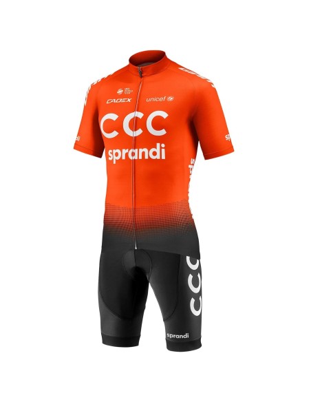 Conjunto de ciclismo corto CCC: comodidad y frescura para tus rutas