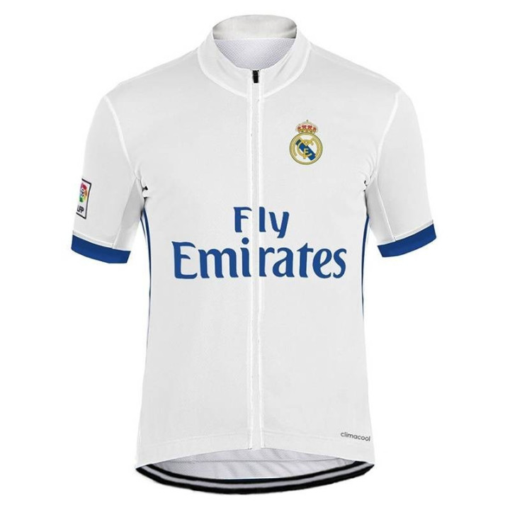 Conjunto de ciclismo corto Équipe Real Madrid Fly Emirates para un verano cómodo