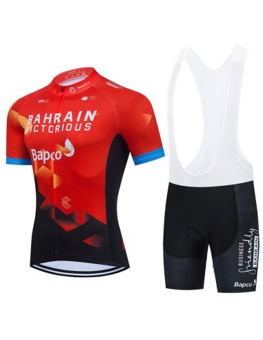 Conjunto de ciclismo corto Bahrain Victorious para un verano fresco y cómodo