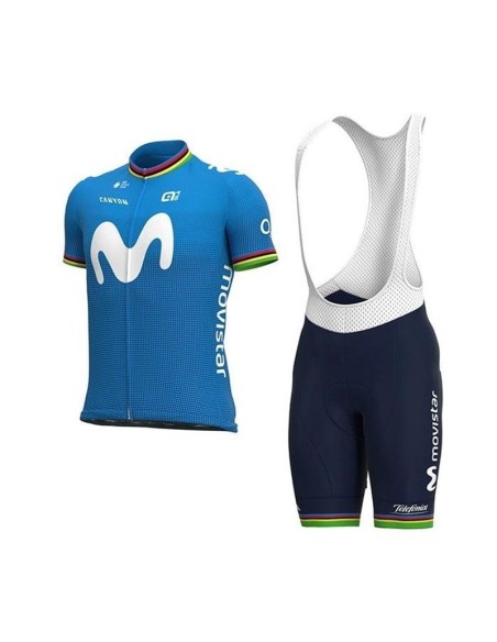Conjunto de ciclismo corto Movistar para el verano: comodidad y frescura aseguradas