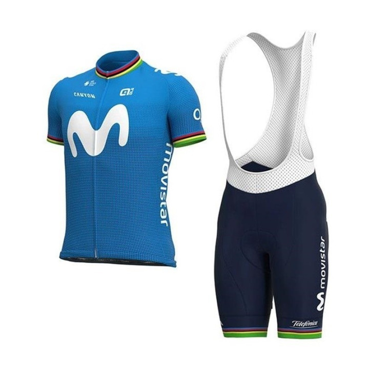 Conjunto de ciclismo corto Movistar para el verano: comodidad y frescura aseguradas
