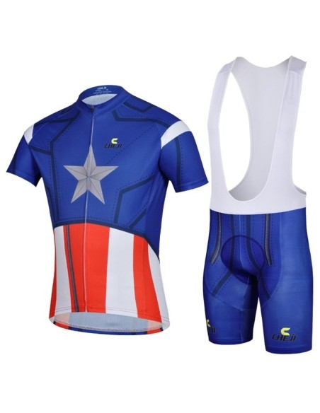 Conjunto corto de ciclismo Captain America para un verano cómodo y fresco
