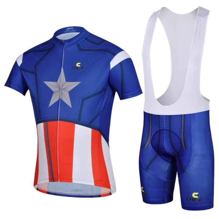 Conjunto corto de ciclismo Captain America para un verano cómodo y fresco