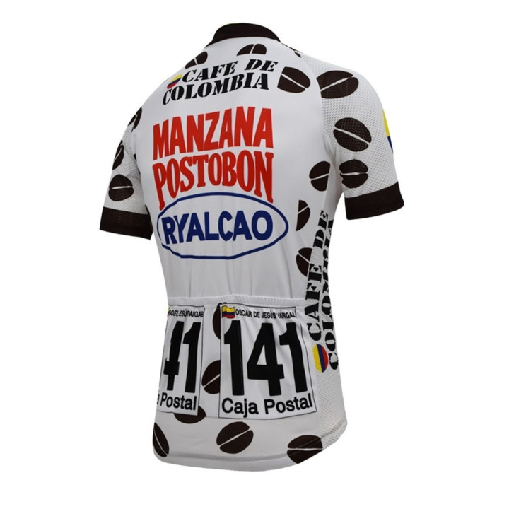 Maillot corto de ciclismo Manzana Postobón: comodidad y frescura en cada pedaleada