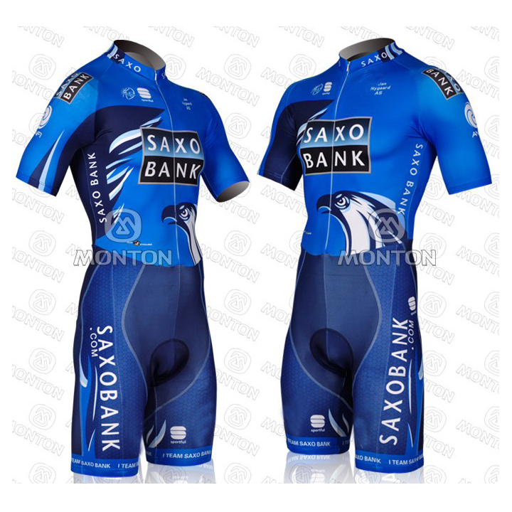 Conjunto de ciclismo corto Saxo Bank para un verano cómodo y fresco