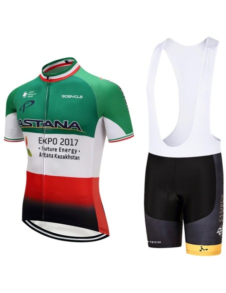 Conjunto Corto de Ciclismo Astana para un Verano Cómodo y Fresco