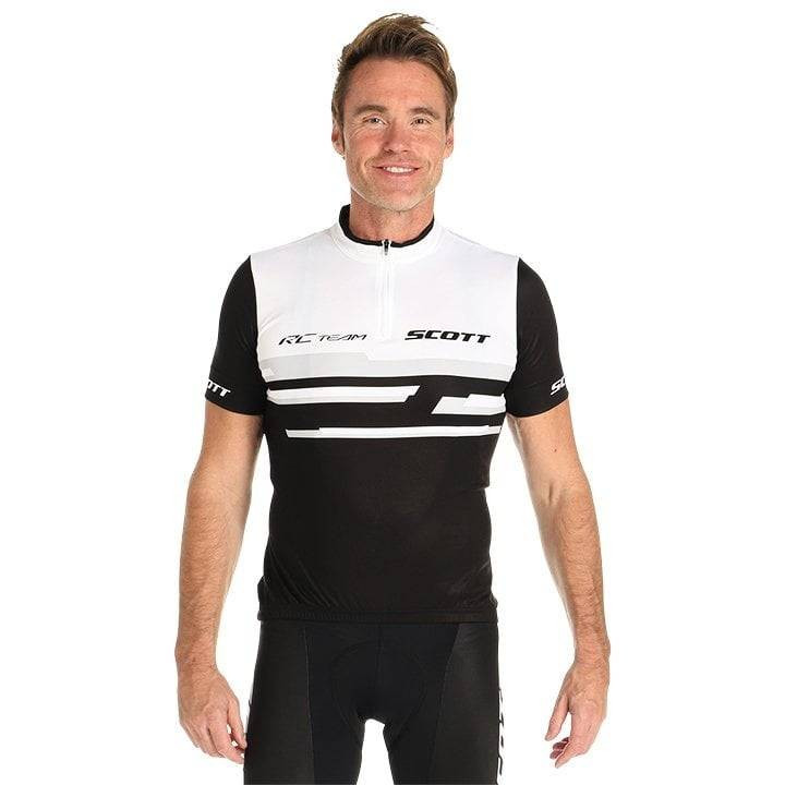 Maillot corto SCOTT RC Team 20 en negro y blanco, ideal para tus rutas en bici
