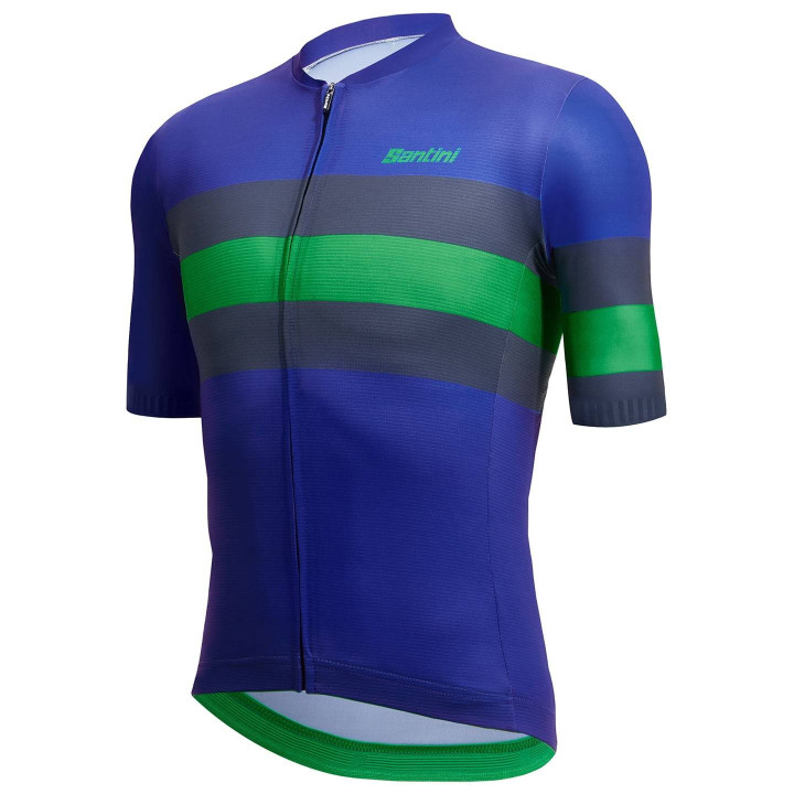 Maillot SANTINI Eco Sleek Bengal verde-azul: comodidad y estilo para ciclistas