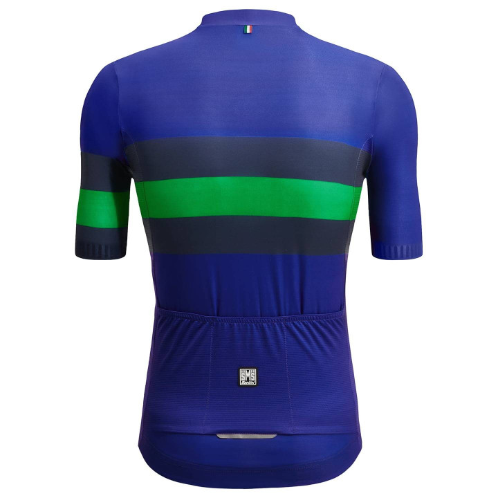 Maillot SANTINI Eco Sleek Bengal verde-azul: comodidad y estilo para ciclistas