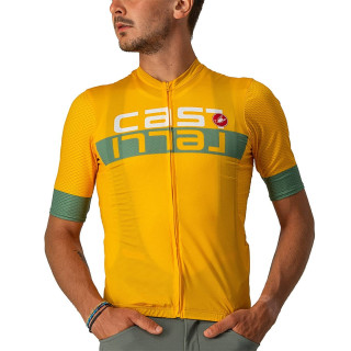 Maillot corto Castelli Scorpione 2 en verde y amarillo, comodidad y estilo para tus rutas en bici