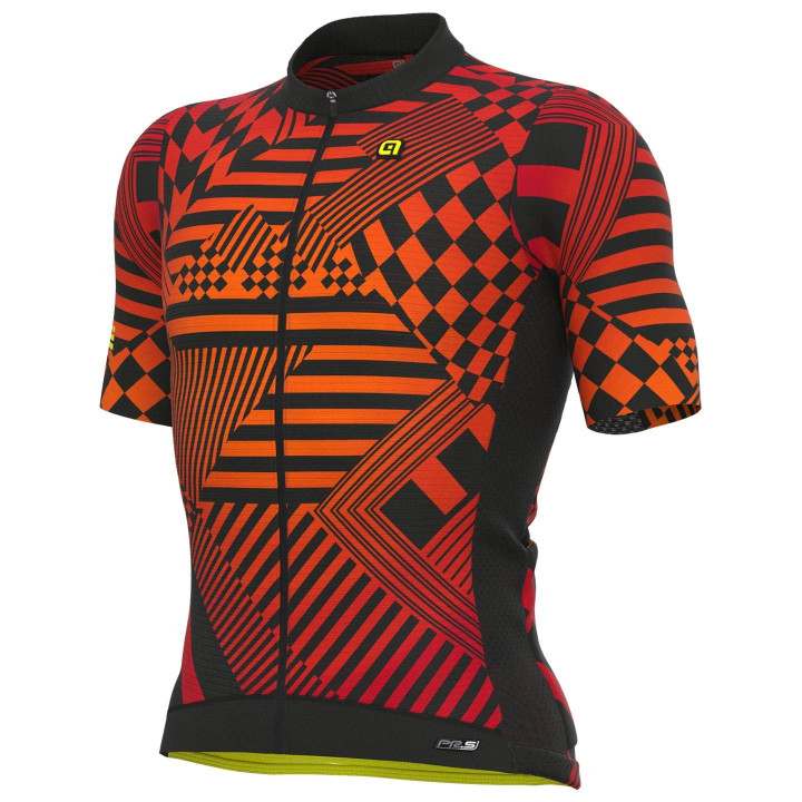 Maillot corto ALÉ Checkers rojo: estilo y comodidad para tus rutas en bici