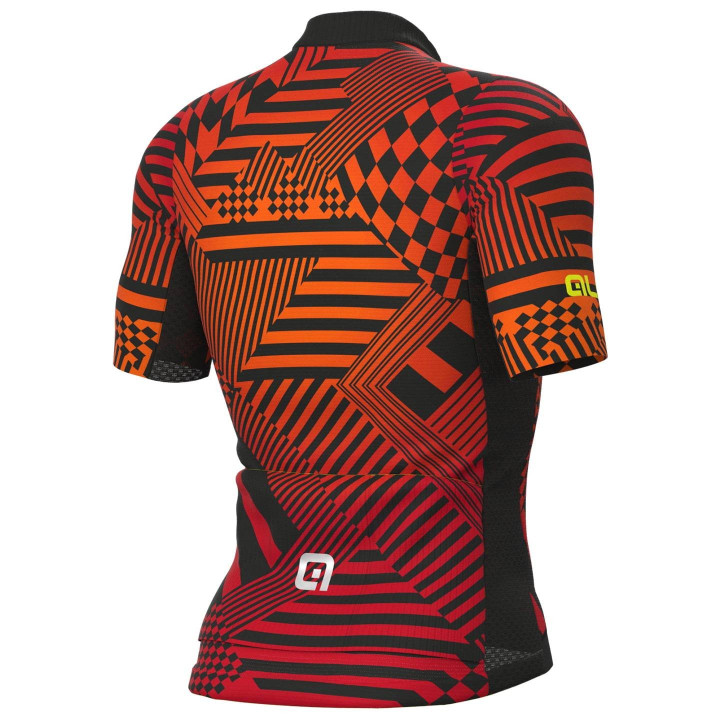 Maillot corto ALÉ Checkers rojo: estilo y comodidad para tus rutas en bici