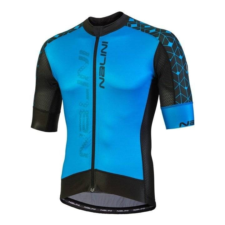 Maillot corto NALINI Velocità azul y negro para ciclistas que buscan estilo y confort