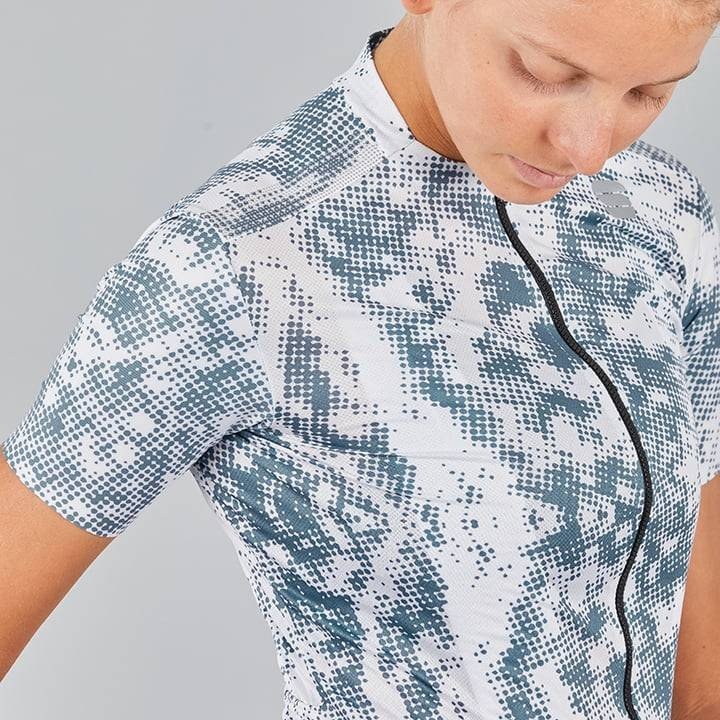 Maillot corto mujer Escape Supergiara azul y blanco de SPORTFUL, comodidad y estilo en cada pedalada