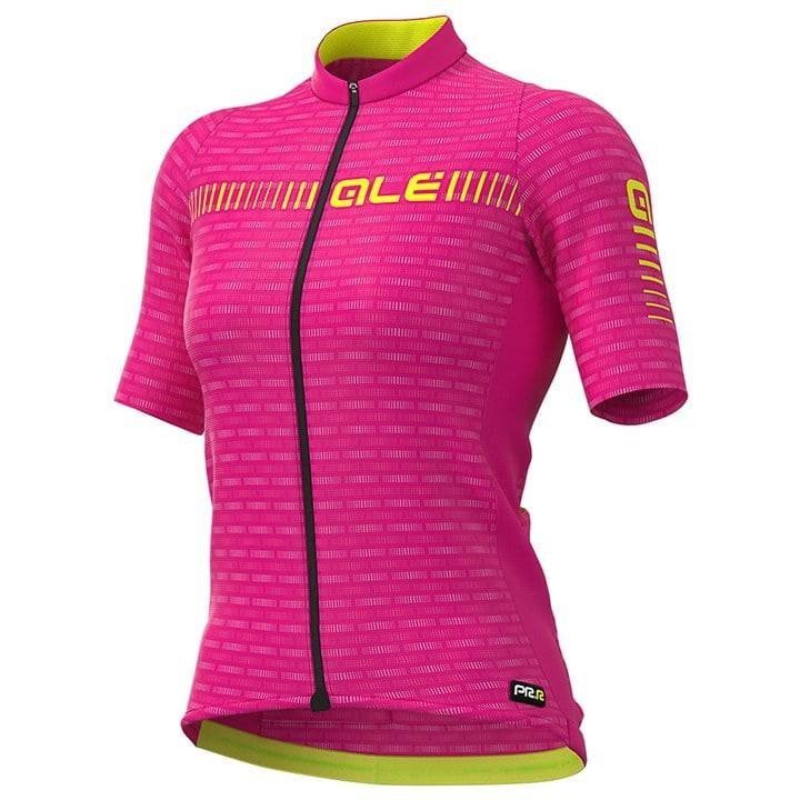 Maillot de ciclismo corto para mujer ALÉ en verde fucsia, comodidad y estilo en cada pedalada