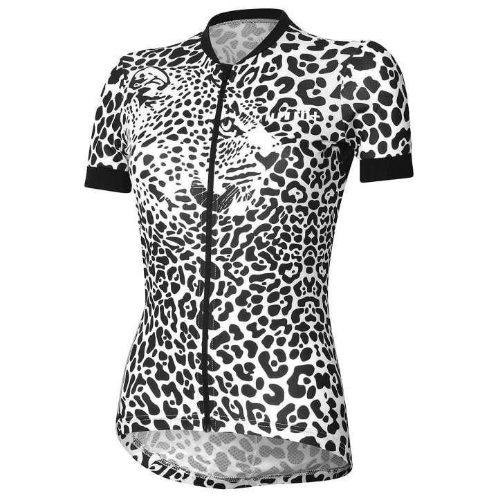 Maillot de ciclismo corto para mujer RH+ Fashion Evo en negro y blanco, comodidad y estilo para tus rutas