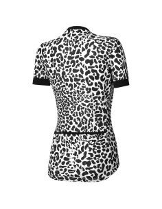 Maillot de ciclismo corto para mujer RH+ Fashion Evo en negro y blanco, comodidad y estilo para tus rutas 2