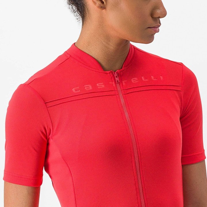 Maillot corto fucsia para mujer Anima 4 de CASTELLI, ideal para ciclistas
