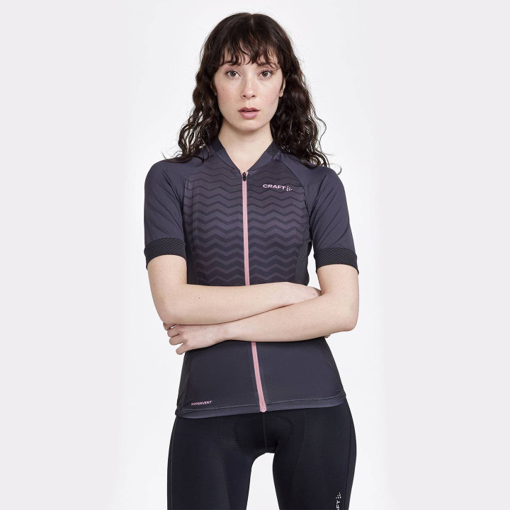 Maillot corto mujer CRAFT Adv Endurance gris para pedalear con estilo y comodidad