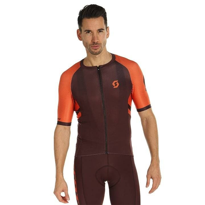 Maillot corto SCOTT RC Premium Climber naranja-marrón: comodidad y estilo en cada pedalada